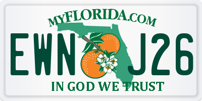 FL license plate EWNJ26