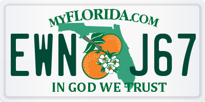 FL license plate EWNJ67