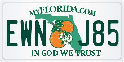 FL license plate EWNJ85