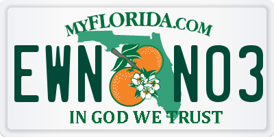 FL license plate EWNN03