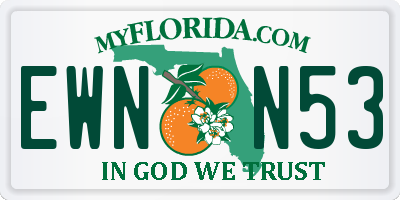 FL license plate EWNN53