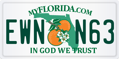 FL license plate EWNN63