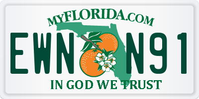 FL license plate EWNN91