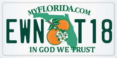 FL license plate EWNT18