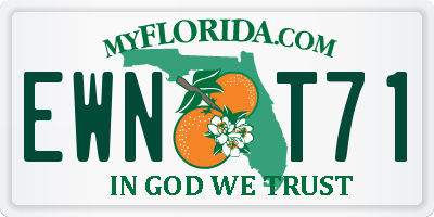 FL license plate EWNT71