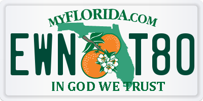FL license plate EWNT80
