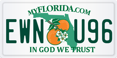 FL license plate EWNU96