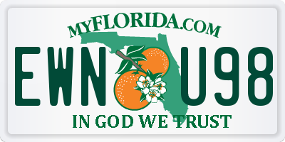 FL license plate EWNU98