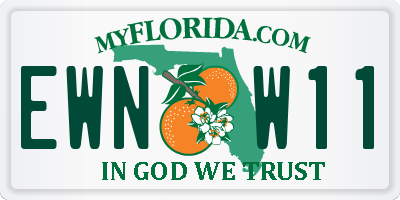 FL license plate EWNW11