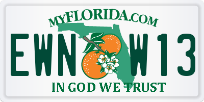FL license plate EWNW13