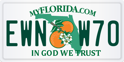 FL license plate EWNW70