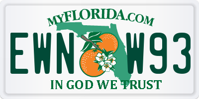 FL license plate EWNW93
