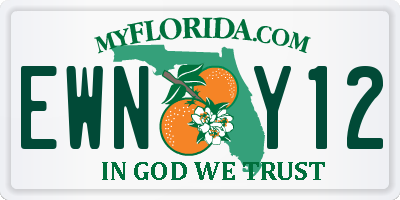 FL license plate EWNY12