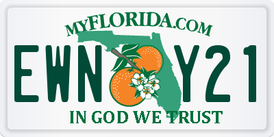 FL license plate EWNY21