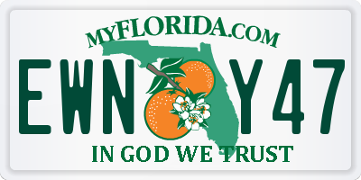 FL license plate EWNY47