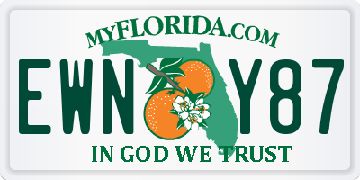 FL license plate EWNY87