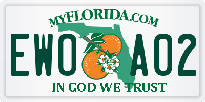 FL license plate EWOA02