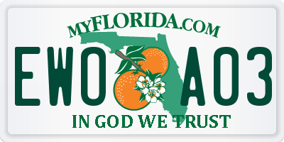 FL license plate EWOA03