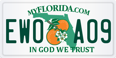FL license plate EWOA09
