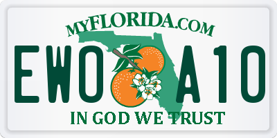 FL license plate EWOA10