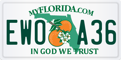 FL license plate EWOA36