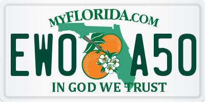 FL license plate EWOA50