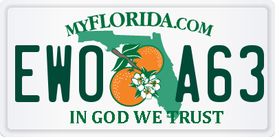 FL license plate EWOA63
