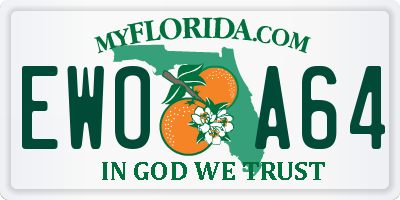 FL license plate EWOA64