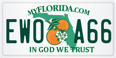 FL license plate EWOA66