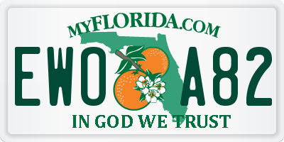 FL license plate EWOA82