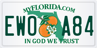 FL license plate EWOA84