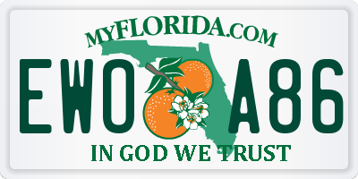 FL license plate EWOA86