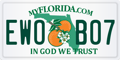 FL license plate EWOB07