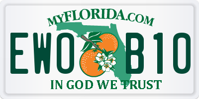 FL license plate EWOB10