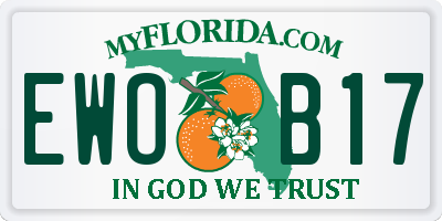 FL license plate EWOB17
