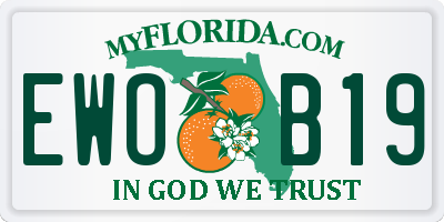 FL license plate EWOB19