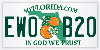 FL license plate EWOB20