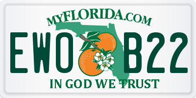 FL license plate EWOB22
