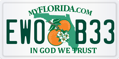 FL license plate EWOB33