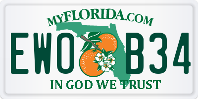 FL license plate EWOB34