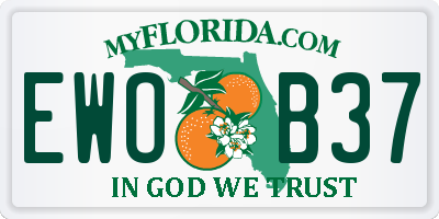 FL license plate EWOB37