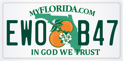 FL license plate EWOB47