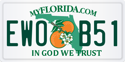FL license plate EWOB51