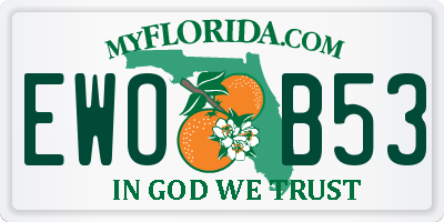FL license plate EWOB53