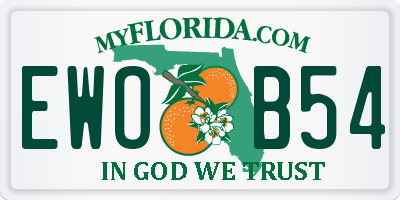 FL license plate EWOB54