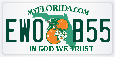 FL license plate EWOB55