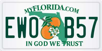 FL license plate EWOB57