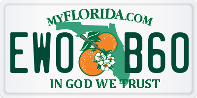 FL license plate EWOB60