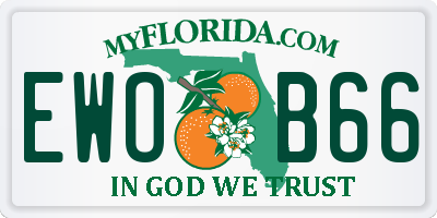FL license plate EWOB66