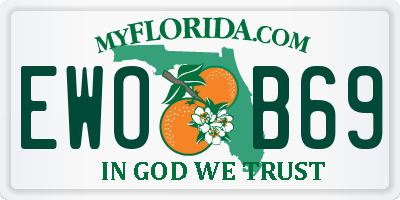 FL license plate EWOB69